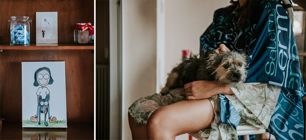 novia con su perro