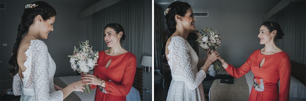 entrega del ramo a la novia